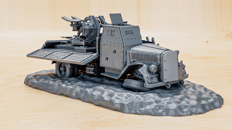 Destroyed - Opel Blitz 3t with FLAK38 20mm with armored cab- Hadrian- 1 Markers - 40mm Marker - Bolt Action - wargame3d