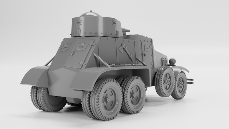 BAI-M Armored Car - wargame3d- 28mm Scale - Russian Army - Bolt Action