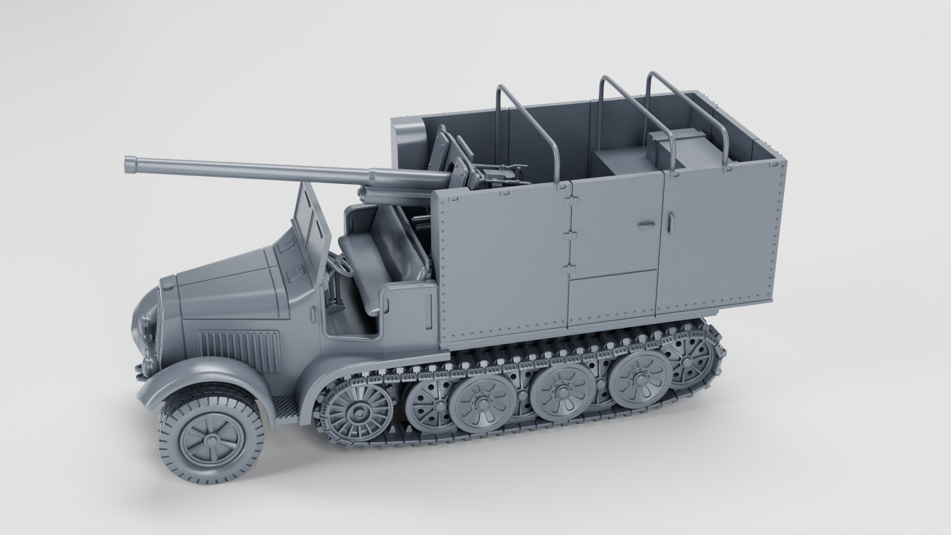 Sd.Kfz.6-3 - 7.62cm Pak 36 (r) Auf 5t Zugkraftwagen (Diana)- German Army - 28mm Scale -  wargame3d