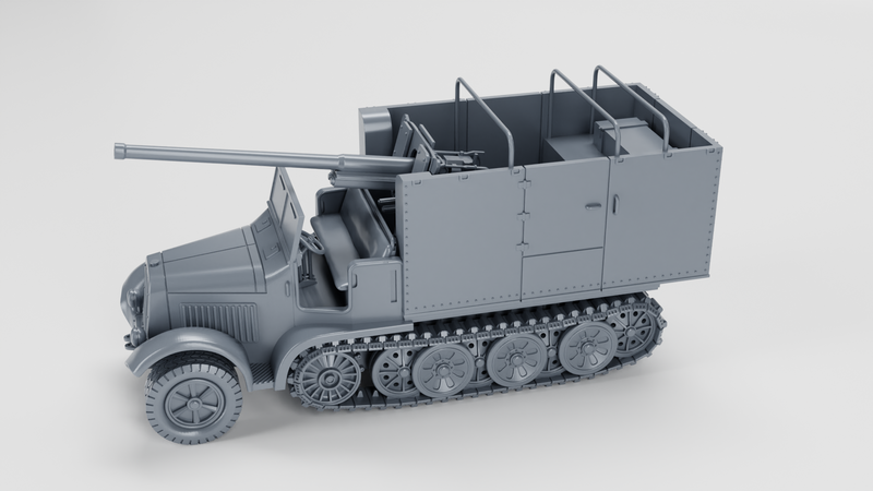 Sd.Kfz.6-3 - 7.62cm Pak 36 (r) Auf 5t Zugkraftwagen (Diana)- German Army - 28mm Scale - Bolt Action - wargame3d