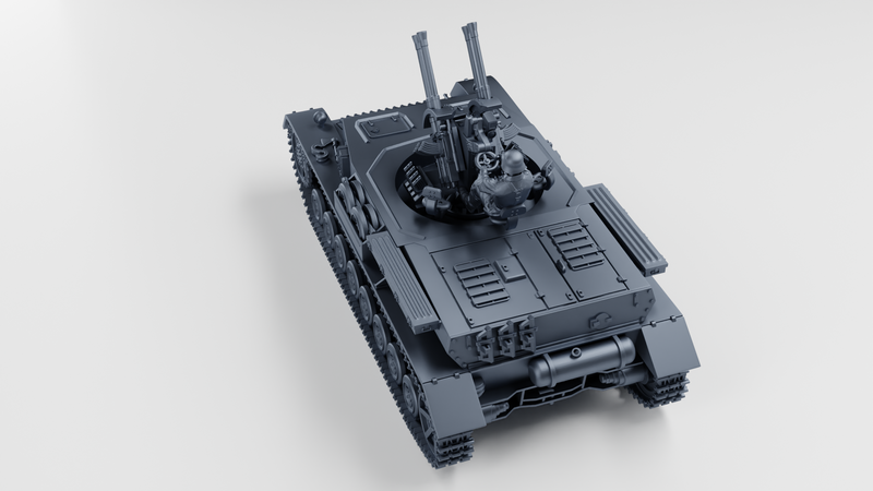 Wilhelm Krause Field Mod. Flakpanzer IV+Gunner - WWII - German Army -  wargame3d- 28mm Scale