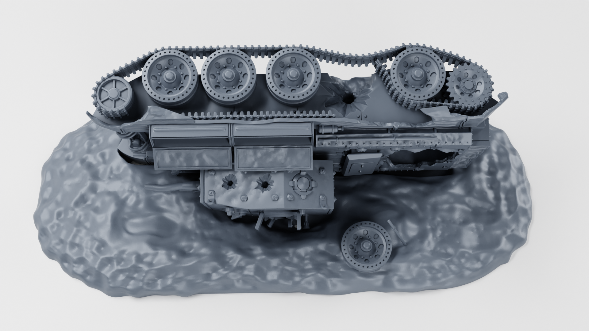 Destroyed - A27M Cromwell IV (UK) - 28 mm Scale -  wargame3d