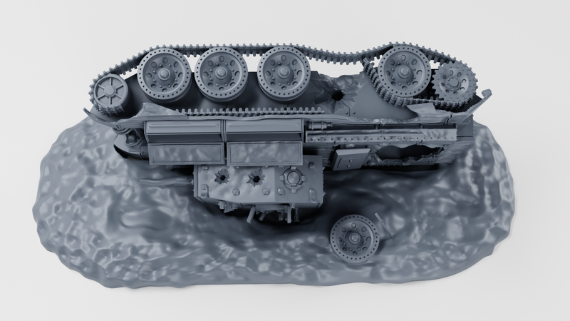 Destroyed - A27M Cromwell IV (UK) - 28 mm Scale - Bolt Action - wargame3d