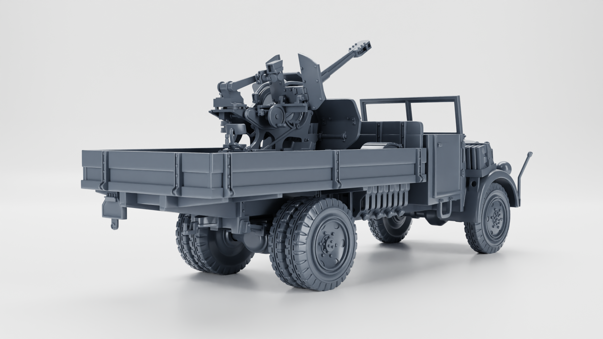 Steyr 2000A mit Flak 38-103 Jaboschreck AA gun - WWII - German Army -  wargame3d - 28mm Scale