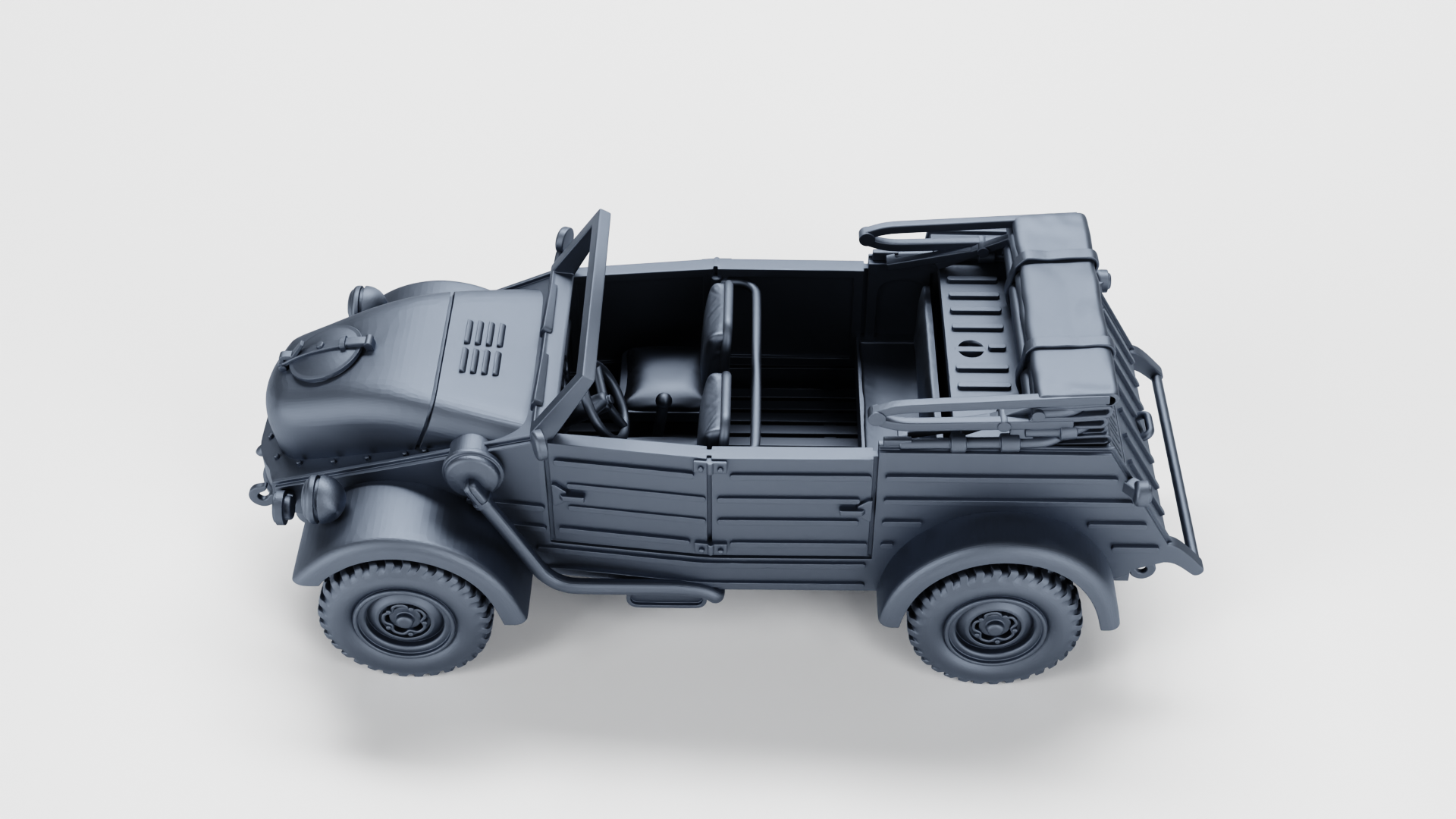 VW Kubelwagen Typ 239 Holzgas (Gas-Generator) (Germany) - WWII - German Army -  wargame3d- 28mm Scale