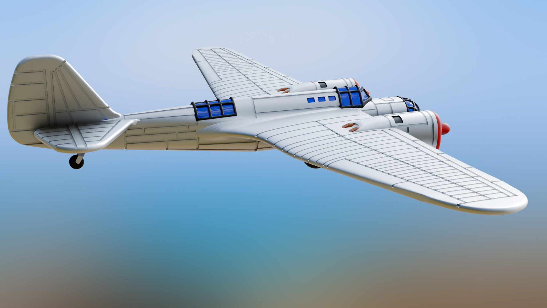 Tupolev ANT-40SB - Battle Planes of WWII - 1/200 Scale - wargame3d