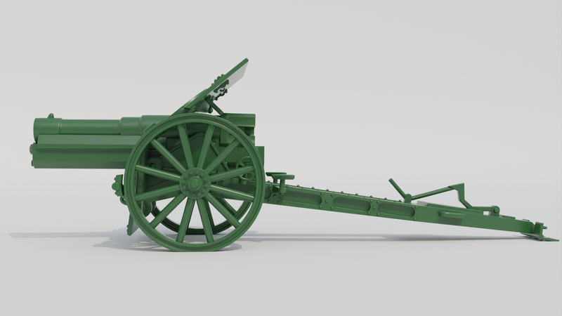 Skoda 14-39 149mm Howitzer - Hungarian Army - 28mm Scale - Bolt Action - wargame3d