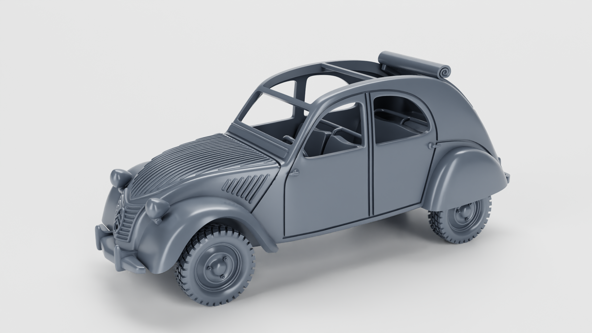 Citroen 2CV (France) - French Army - 28mm Scale -  wargame3d