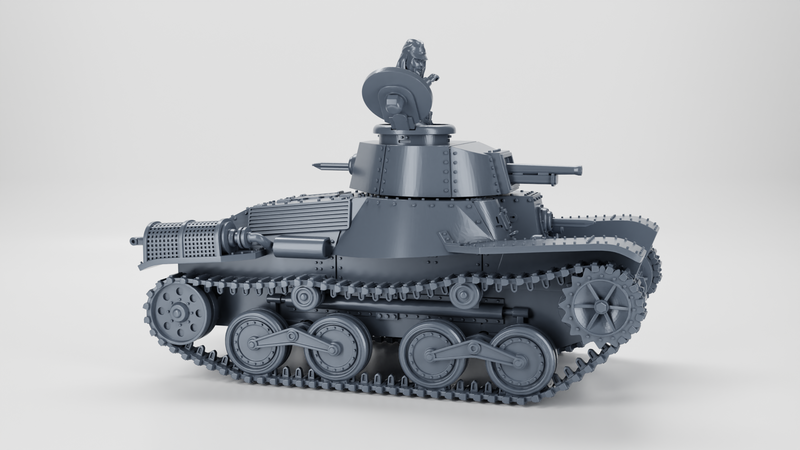 Type 4 Ke-Nu Light Tank - Japanese Army - 28mm Scale - Bolt Action - wargame3d