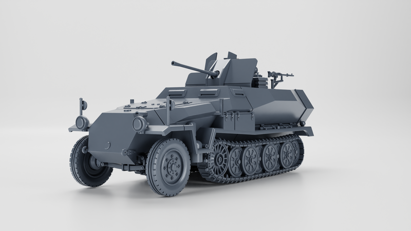 Sd.Kfz.251.17 Ausf.C with 2cm Flak 38 - German Army - 28mm Scale - Bolt Action - wargame3d