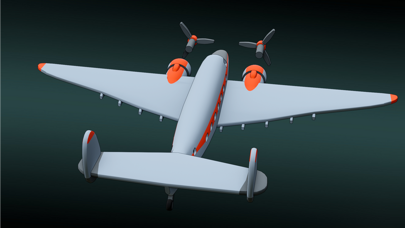 Lockheed Model 18 Lodestar - Commercial Transcontinental Planes - 1/200 Scale - wargame3d