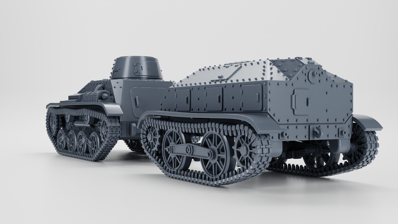 Type 94 Tankette (early) + Trailer - Japanese Army - 28mm Scale - Bolt Action - wargame3d