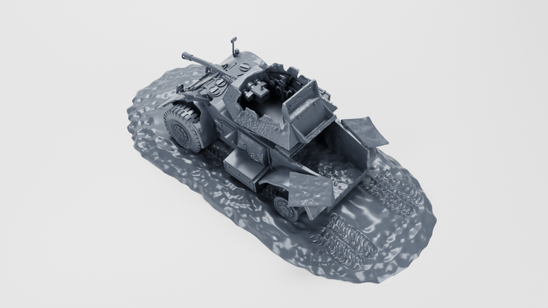 Destroyed Staghound Mk.III - Hadrian- 1 Markers - 40mm Marker - Bolt Action - wargame3d