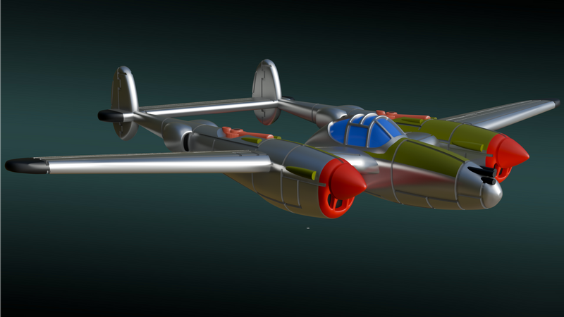 Lockheed P-38 Lightning - Battle Planes of WWII - 1/200 Scale - wargame3d