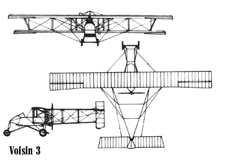 Voisin III - WWI Bomber Planes - 1/144 Scale - wargame3d