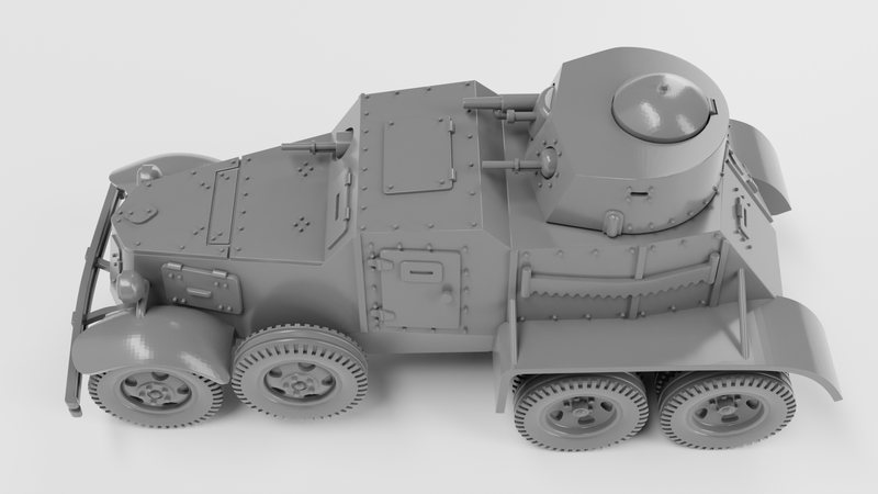 BAI-M Armored Car - wargame3d- 28mm Scale - Russian Army - Bolt Action