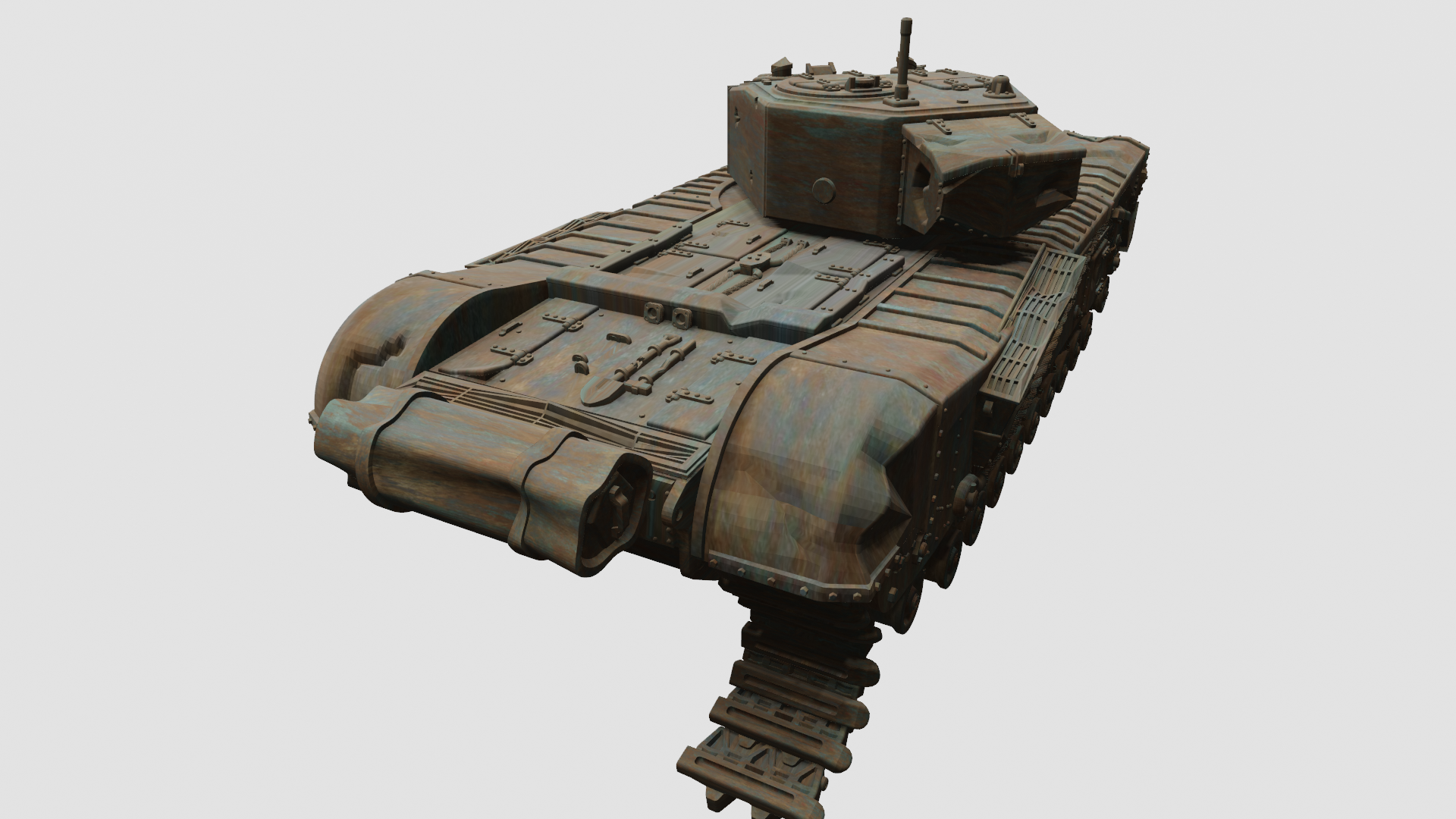 Destroyed Churchill MK III - UK Army - 28mm Scale -  wargame3d