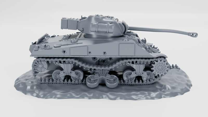 Destroyed Sherman Firefly VC - UK Army - 28mm Scale - Bolt Action - wargame3d