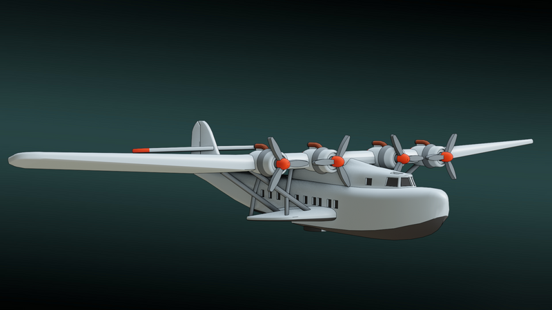 Martin M-130 - Commercial Transcontinental Planes - 1/200 Scale - wargame3d