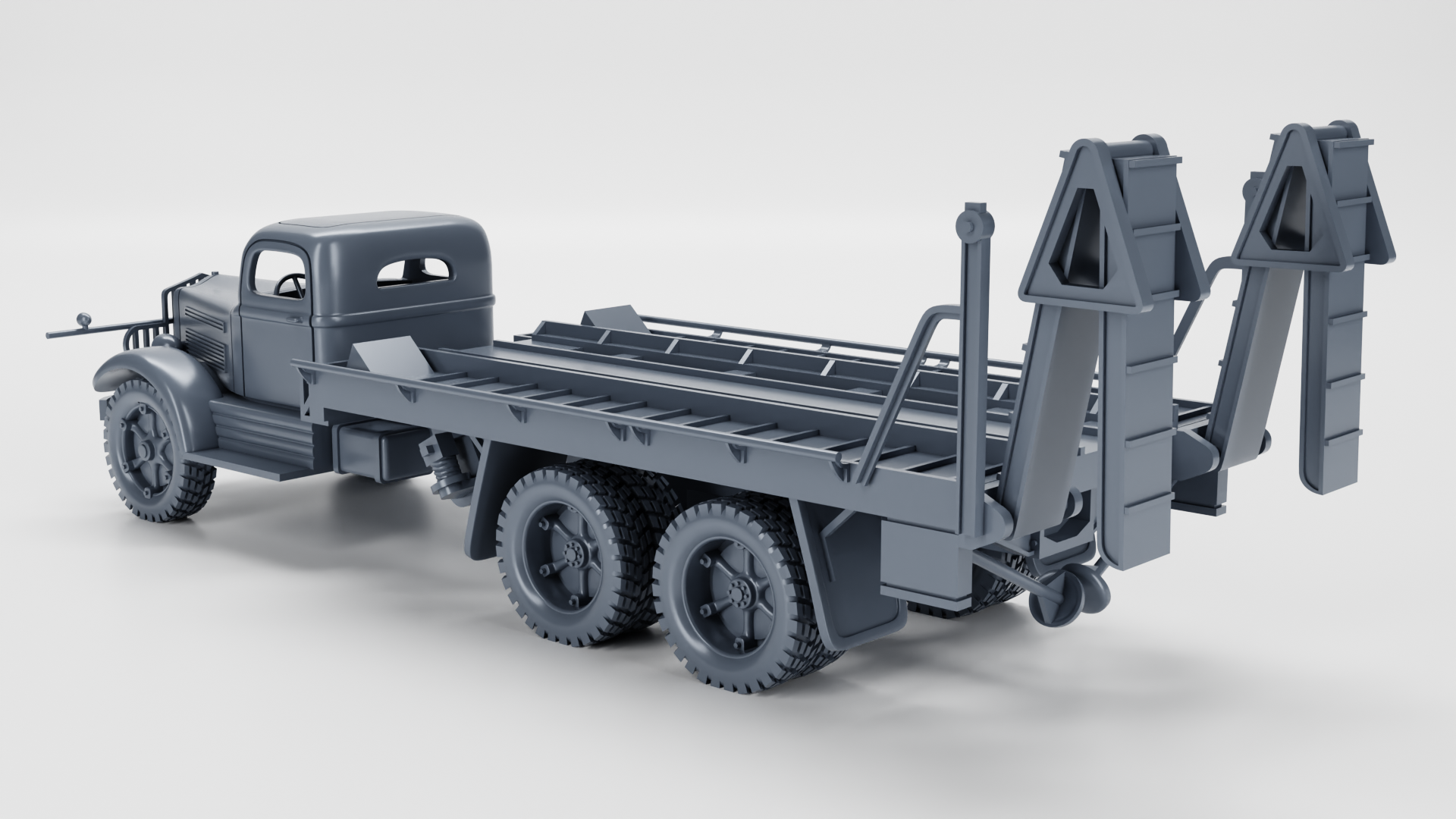 White 920 Tank Transporter (18-Ton, 6x4)(US) -  Heavy Transporter - WW2 - US Army - 28mm Scale - Tank - Miniature - wargame3d