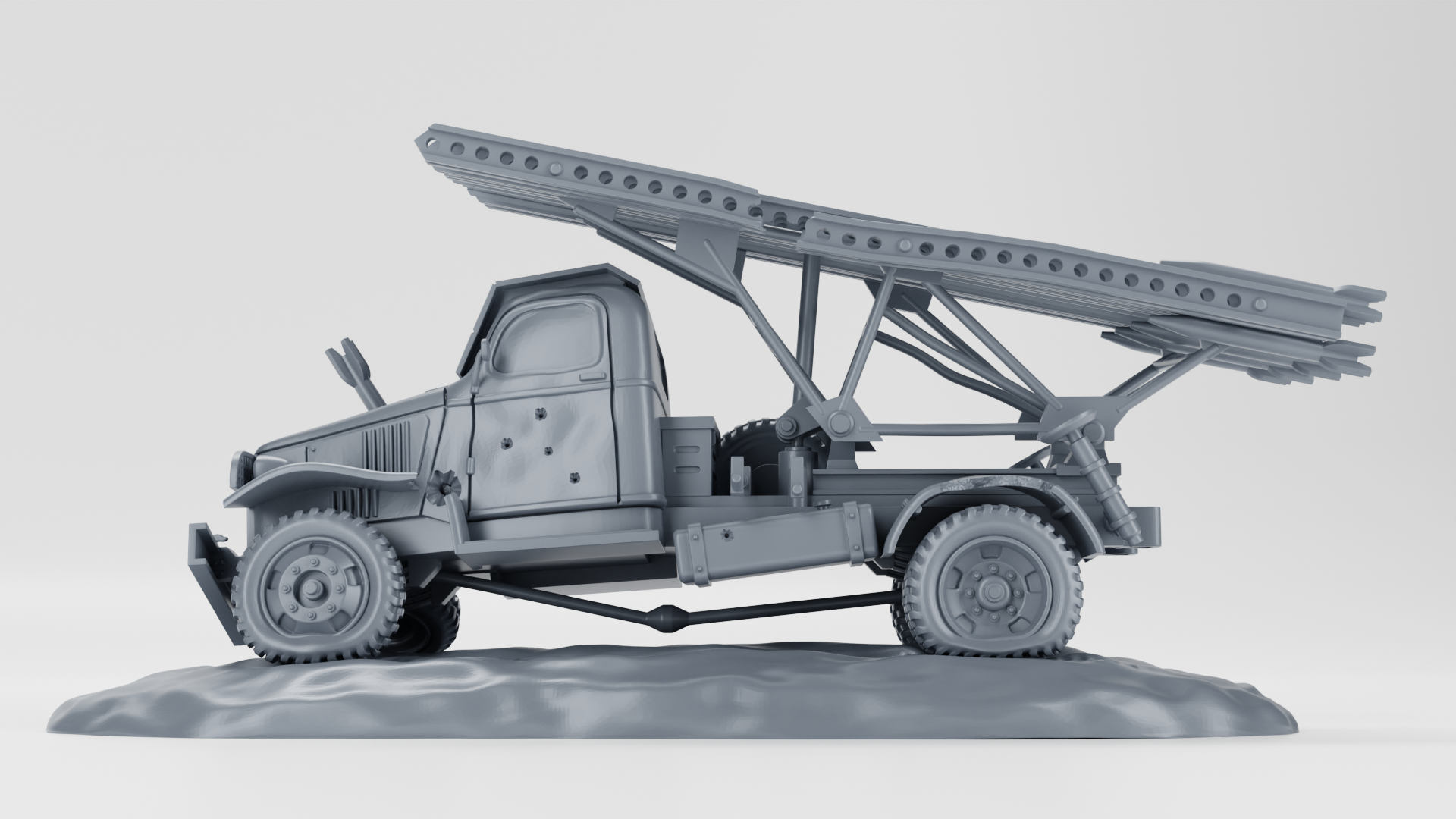 Destroyed BM-13-16 - 28mm Scale -  wargame3d