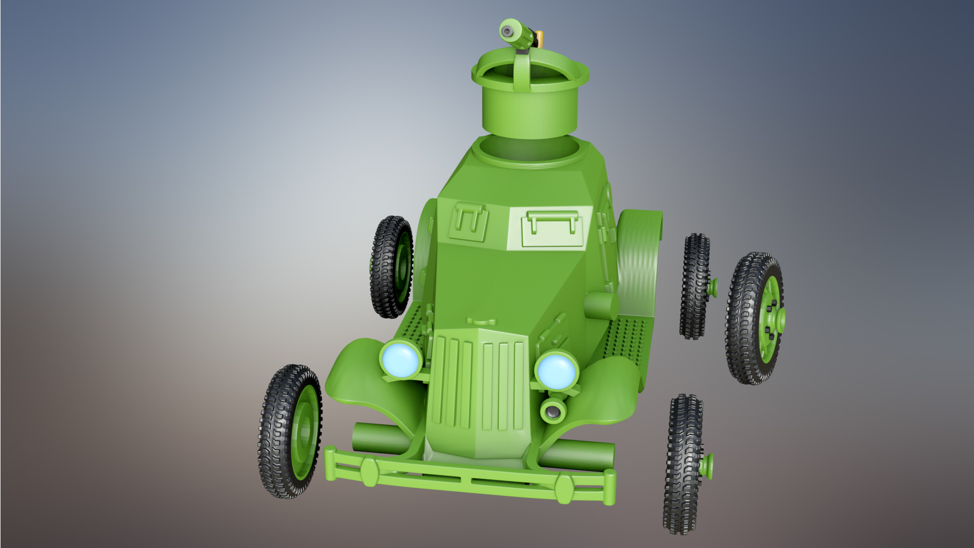 D-12 Armored Car - Russian Army -  wargame3d- 28mm Scale