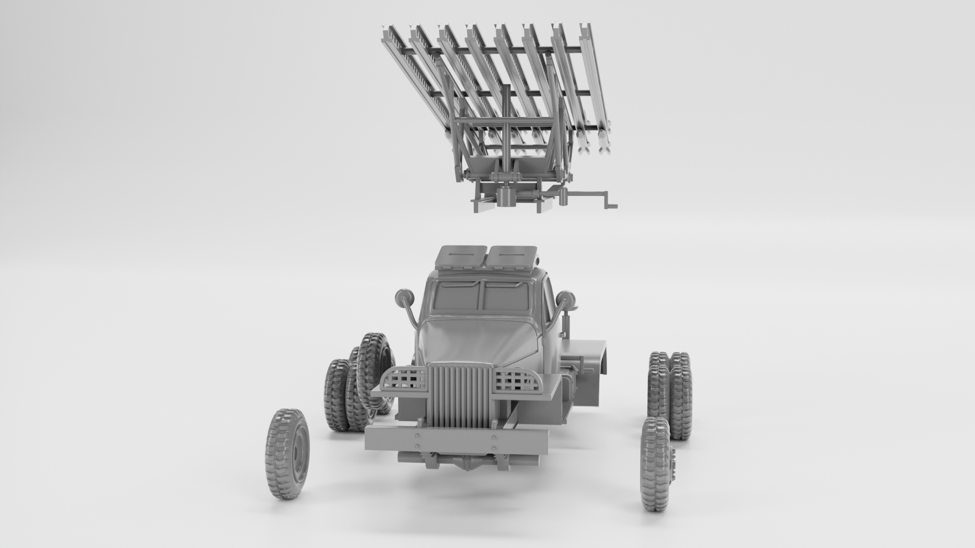 BM-13N Katyusha on Studebaker US6 - US Army - 28mm Scale -  wargame3d