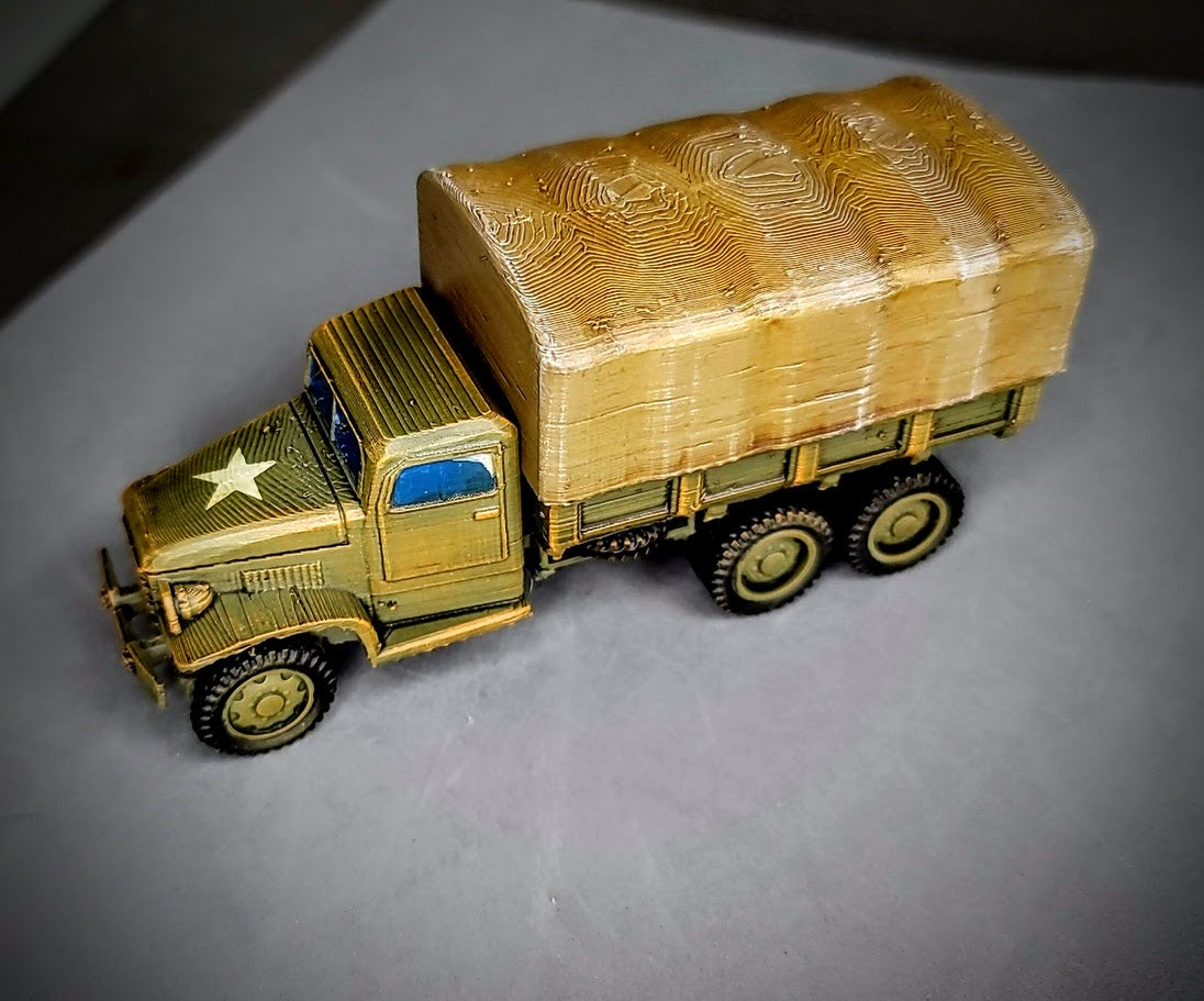 GMC 353 Deuce and a Half + Quad .50 Gun Truck - Resin 28mm Miniatures -  Deweycat