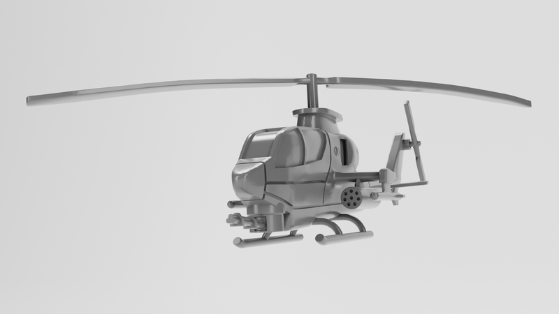 Bell AH-1G Huey Cobra - Vietnam War Aircraft - 1/200 Scale - wargame3d