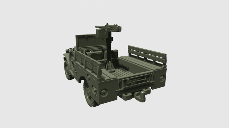 Dodge WC51-52 with winch+gun+mortar - US Army - Bolt Action - wargame3d - 28mm Scale