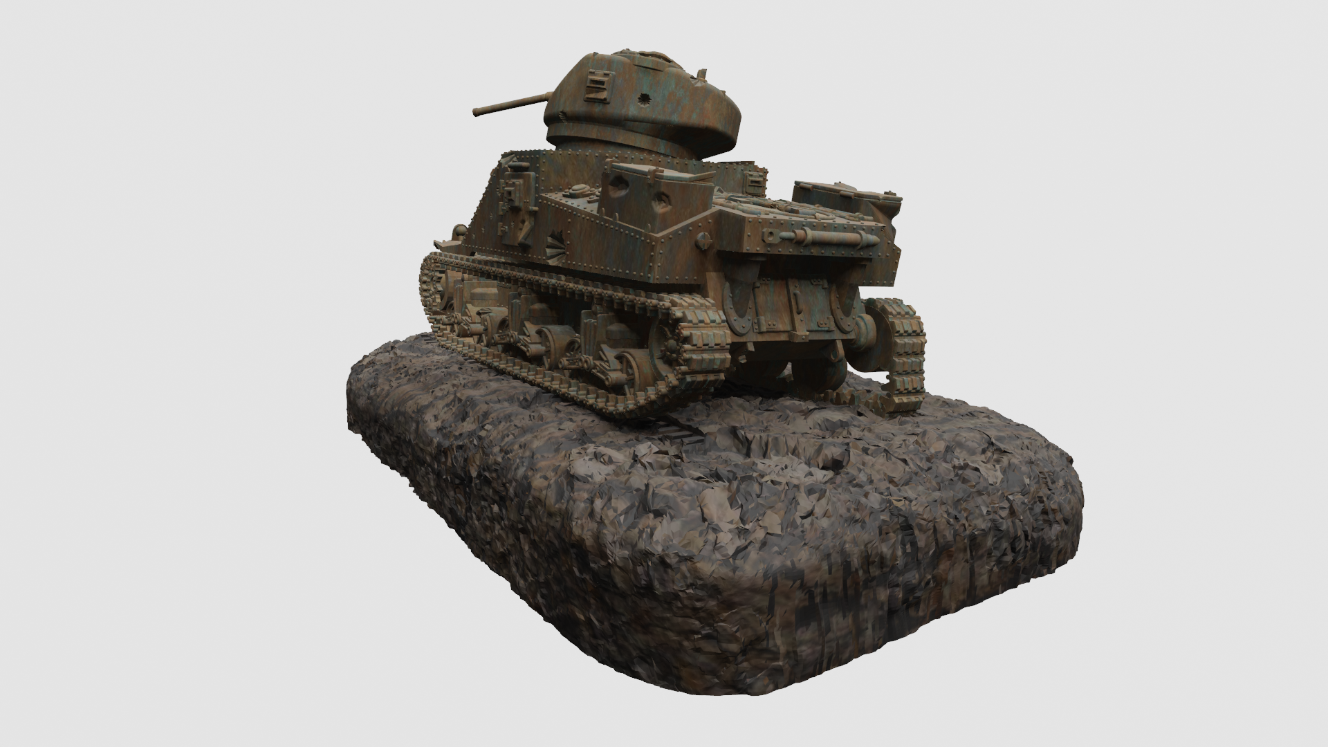 Destroyed M3 Lee Medium Tank - US Army -  wargame3d- 28mm Scale