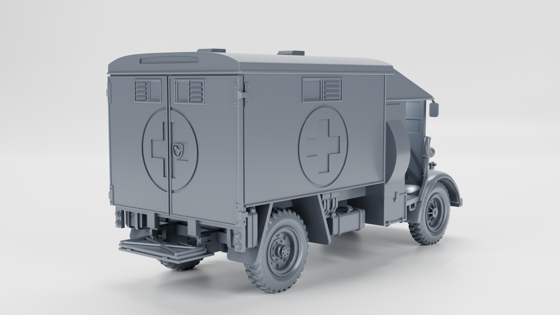 Austin K2/Y Ambulance - UK Army -  wargame3d- 28mm Scale