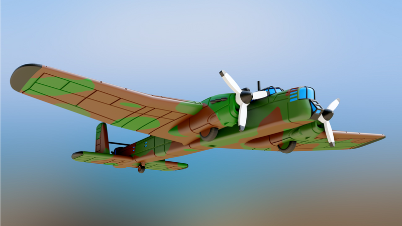 A.W.38 Whitley - Aircraft of Varsity Operation - 1/200 Scale - wargame3d