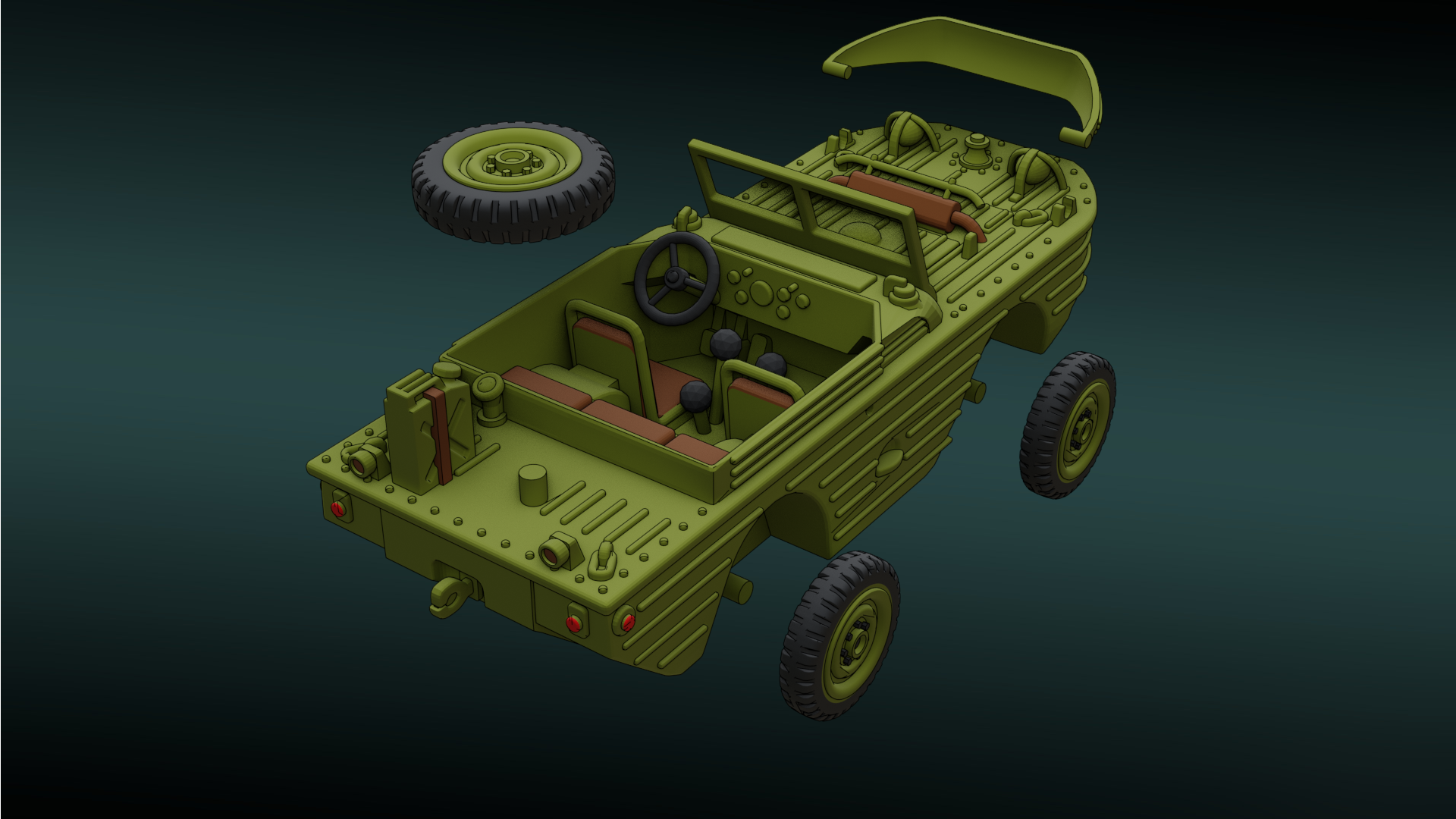 Ford GPA Seep - US Army - 28mm Scale -  wargame3d