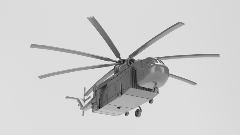 Sikorsky CH-54 Tarhe - Vietnam War Aircraft - 1/200 Scale - wargame3d