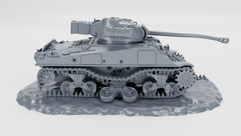 Destroyed Sherman Firefly VC - US Army - Bolt Action - wargame3d- 28mm Scale