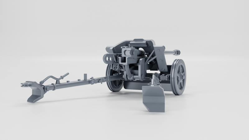 Anti-tank gun 5cm PAK 38 - German Army - 28mm Scale - Bolt Action - wargame3d