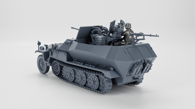 Sd.Kfz.251.17 Ausf.C with 2cm Flak 38 - German Army - 28mm Scale - Bolt Action - wargame3d