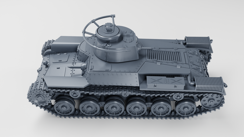 Type 97 Chi-Ha + Shi-Ki Command Tank - Japanese Army - 28mm Scale - Bolt Action - wargame3d