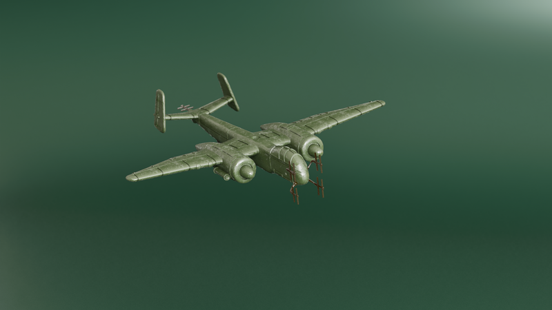 Heinkel He-219 Uhu (Eagle-Owl) - WWII Battle Planes - 1/200 Scale - wargame3d