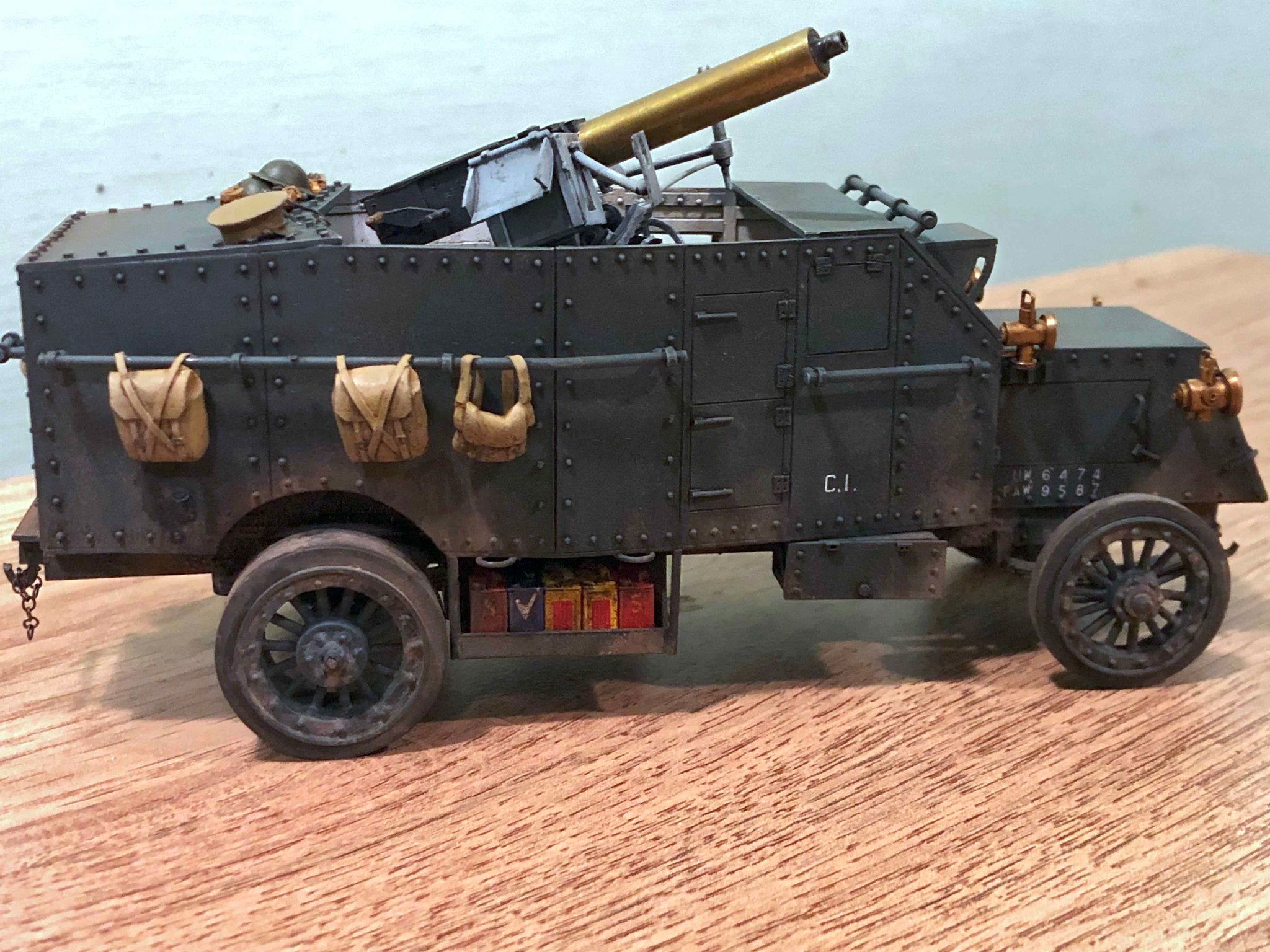 Pierce-Arrow Armored Car - WWI - UK Army -  wargame3d- 28mm Scale
