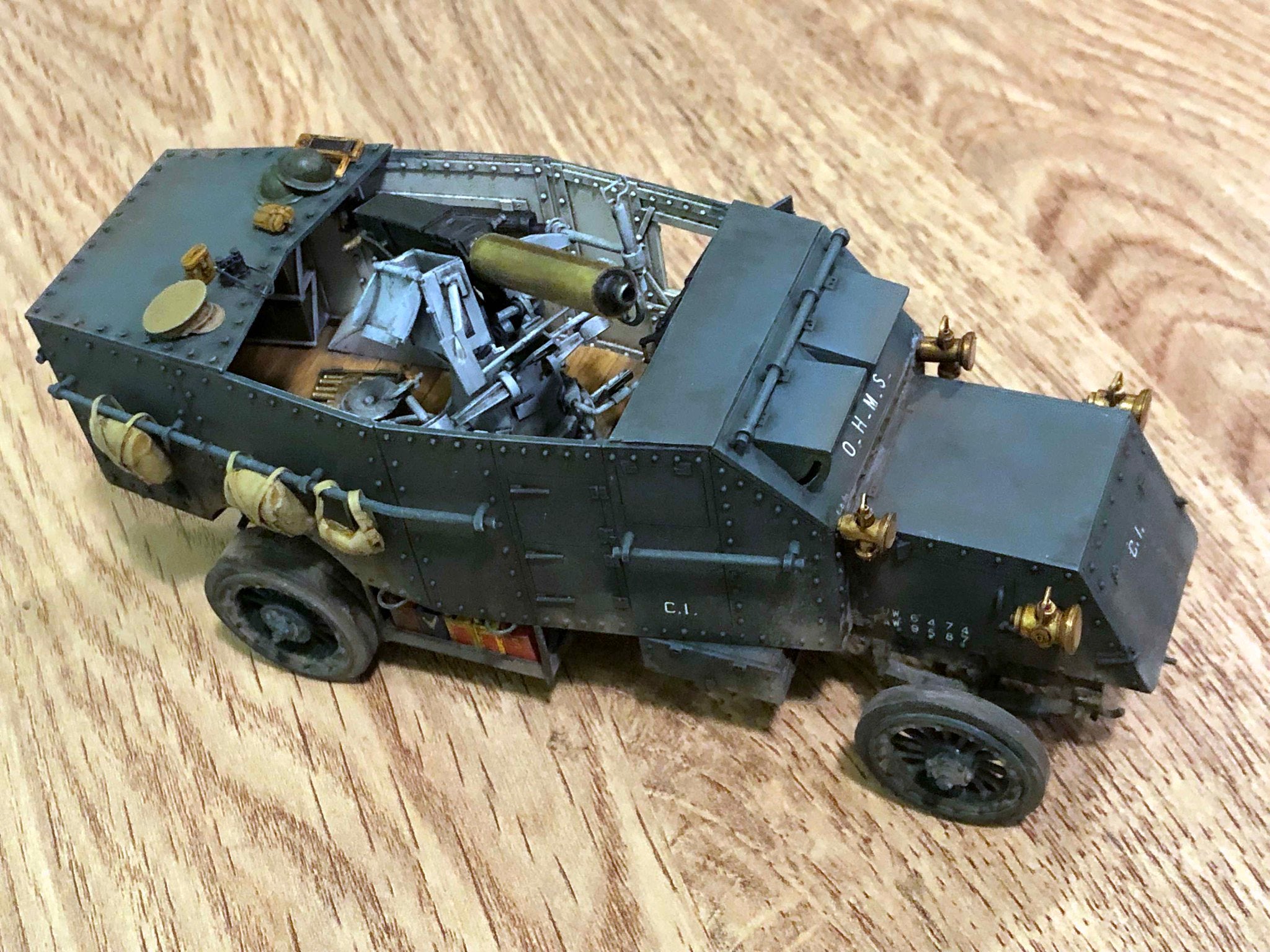 Pierce-Arrow Armored Car - WWI - UK Army -  wargame3d- 28mm Scale