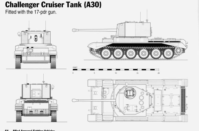 A30 Challenger Cruiser Tank - UK Army -  wargame3d- 28mm Scale
