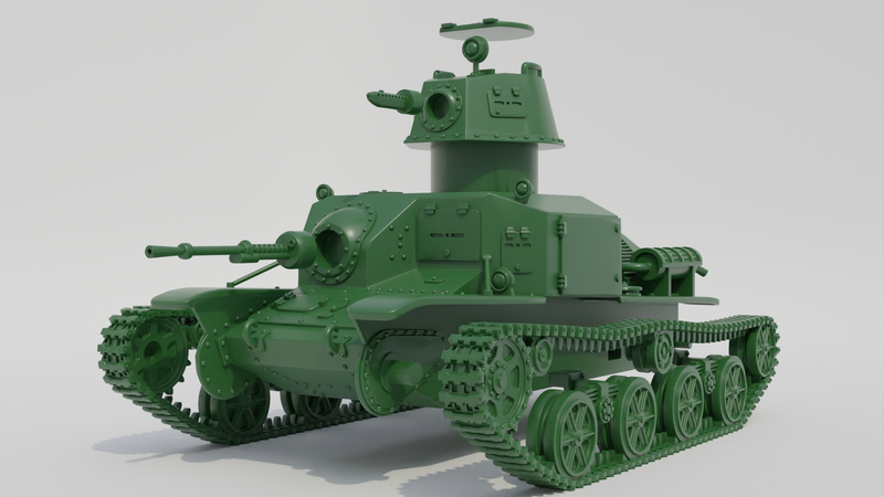 Tankette Type 92 Jyu-Sokosha (late) - Japanese Army - 28mm Scale - Bolt Action - wargame3d