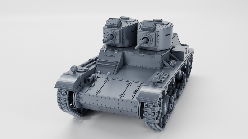 Light Tank 7TP dw (twin turret) - Polish Army - 28mm Scale - Bolt Action - wargame3d