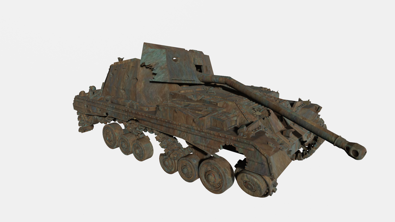 Destroyed Archer, Self Propelled 17 Pdr Anti-tank gun - wargame3d - UK Army - 28mm Scale - Bolt Action