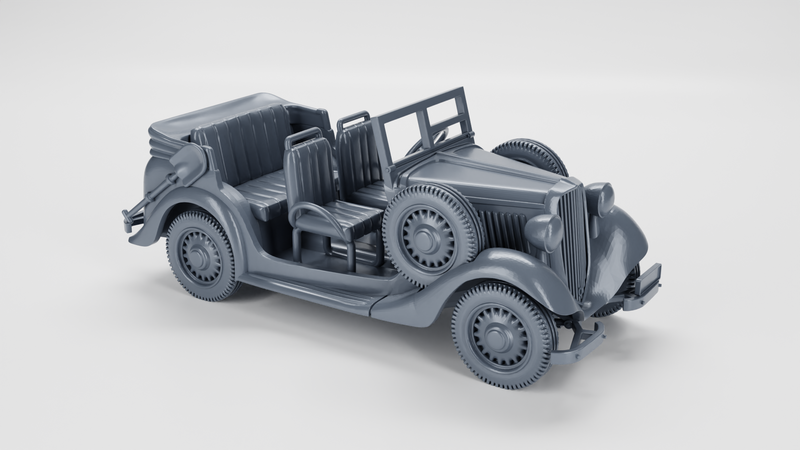 Fiat 508IIIW Lazik Jeep (opened and closed) - Polish Army - 28mm Scale - Bolt Action - wargame3d