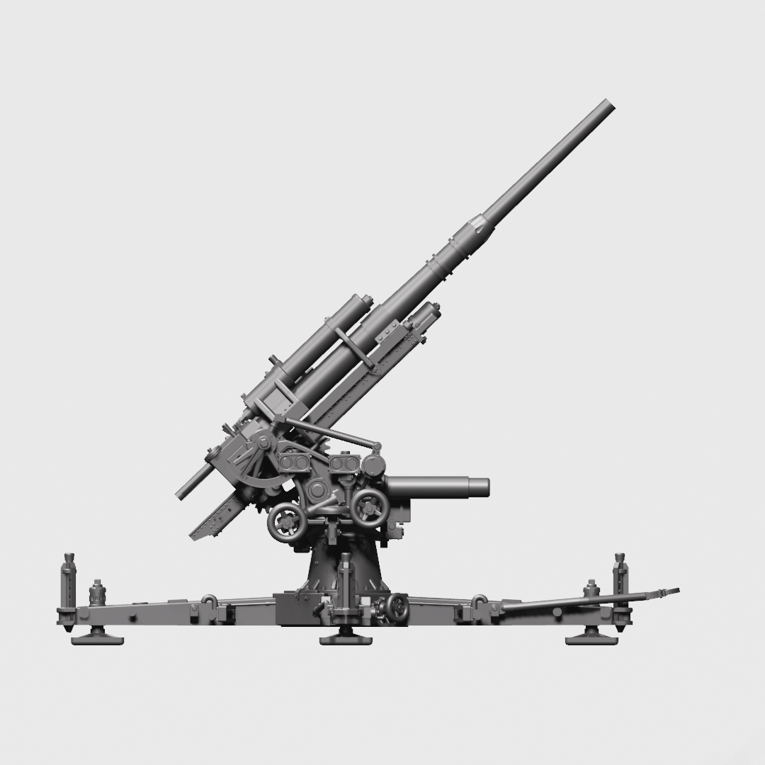 AA gun 8.8cm FlaK 37 - WWII - German Army -  wargame3d- 28mm Scale