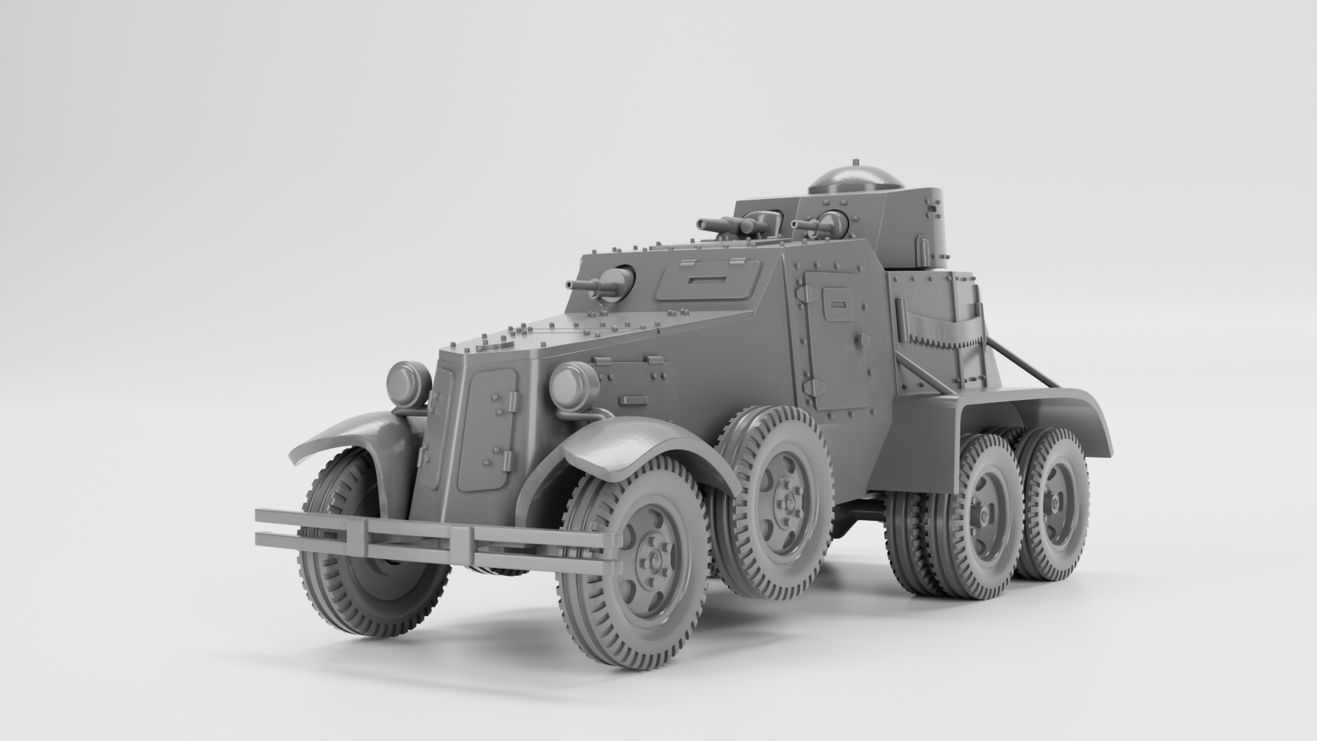 BAI-M Armored Car - wargame3d- 28mm Scale - Russian Army - Bolt Action