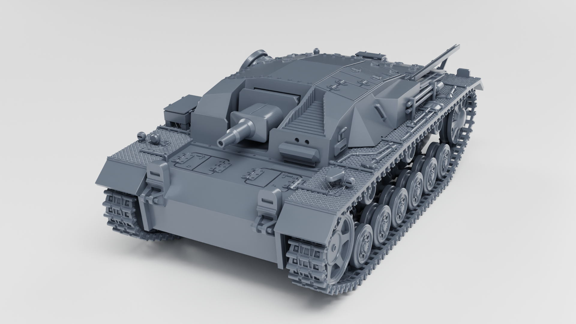 Sturmgeschutz III Ausf.B - German Sturmpanzer - WWII - German Army -  wargame3d - 28mm Scale